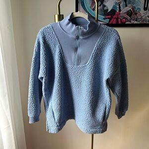 AERIE Dream Sherpa Quarter Zip Sweatshirt